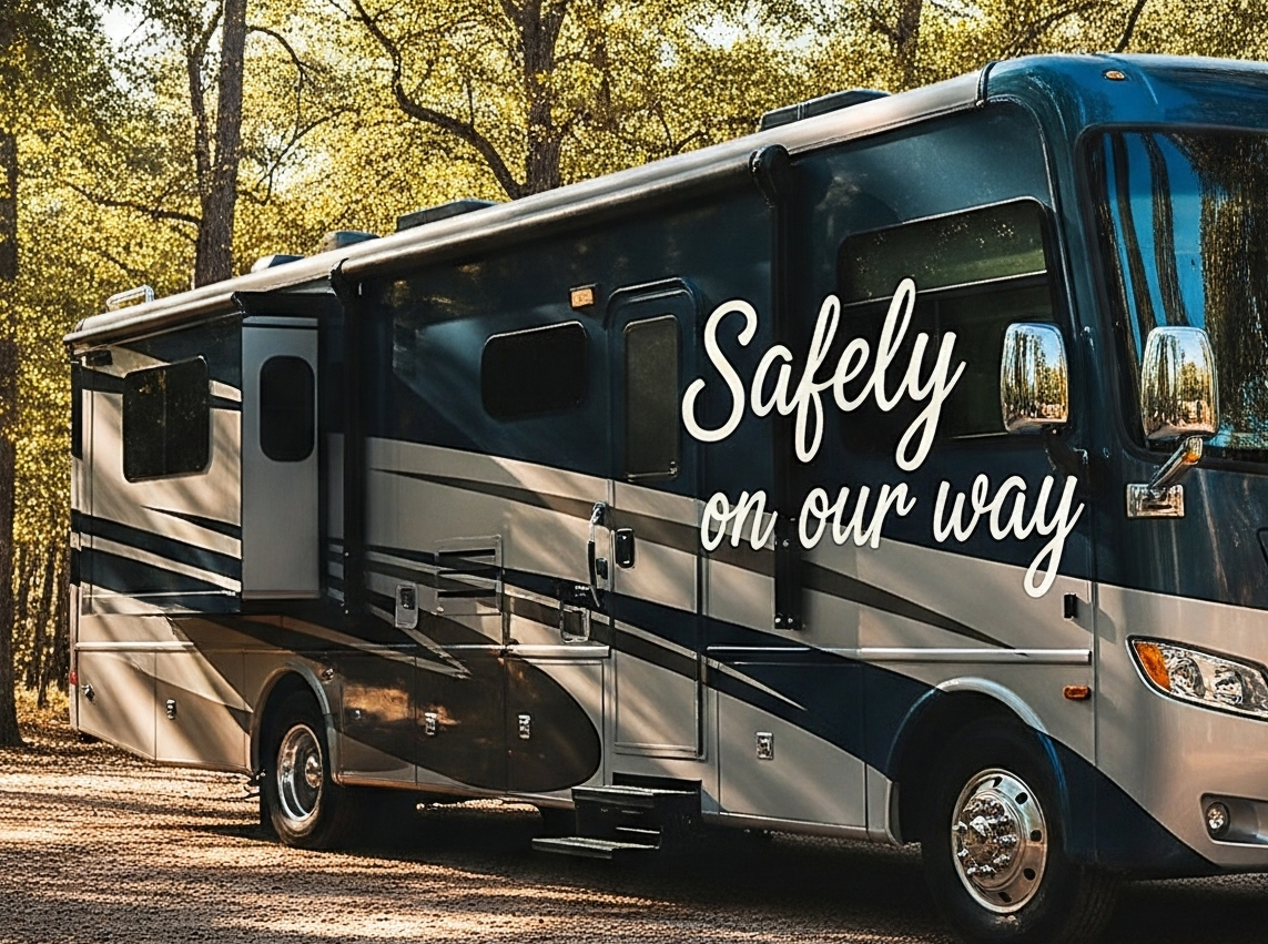 RV Van driving on the road